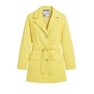 🌞 Bright & Stylish! Old Navy Yellow Belted Trench Coat - Size Small 🌼